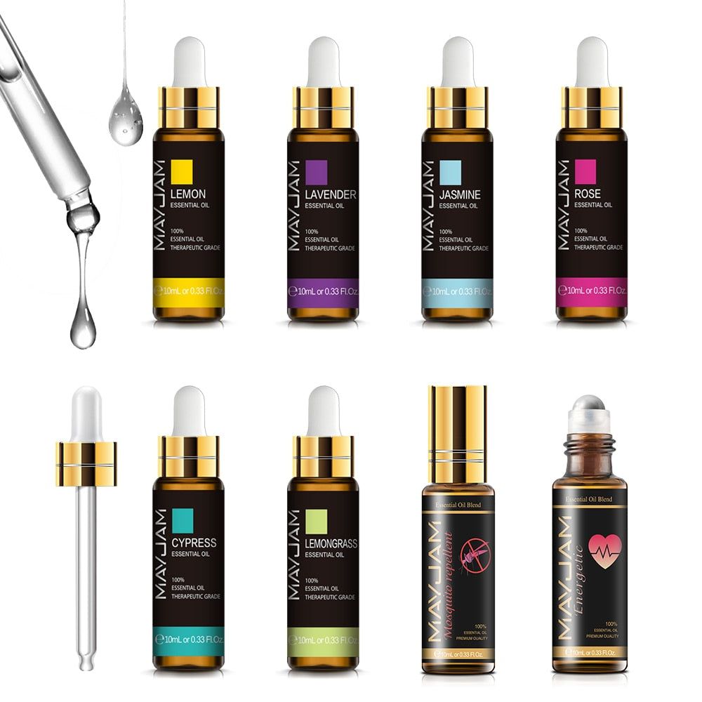 10ml Pure Plant Essential Oil For Humidifier Diffusers Mint Lavender Tea Tree Rose Vanilla Sandalwood Jasmine Pure Nature Oil - pluspage