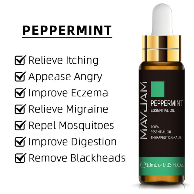 10ml Pure Plant Essential Oil For Humidifier Diffusers Mint Lavender Tea Tree Rose Vanilla Sandalwood Jasmine Pure Nature Oil - pluspage