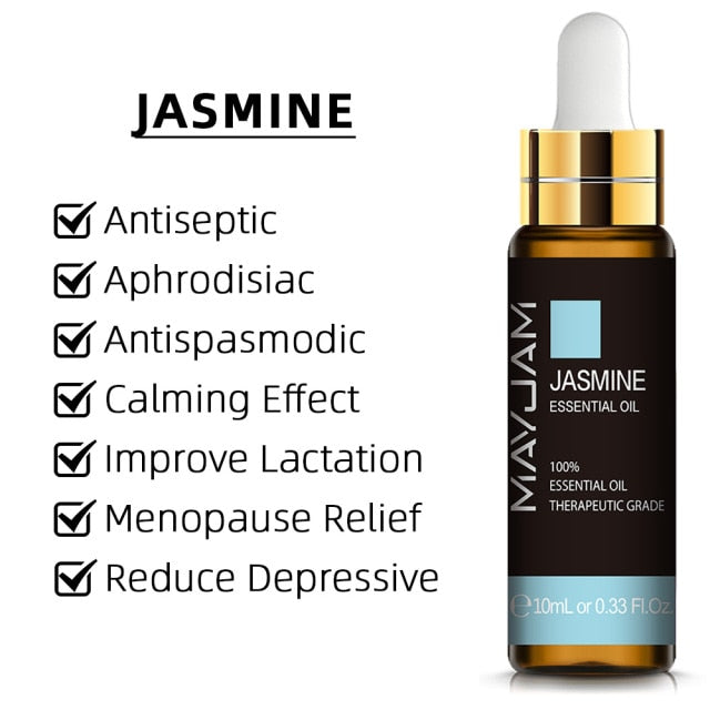 10ml Pure Plant Essential Oil For Humidifier Diffusers Mint Lavender Tea Tree Rose Vanilla Sandalwood Jasmine Pure Nature Oil - pluspage