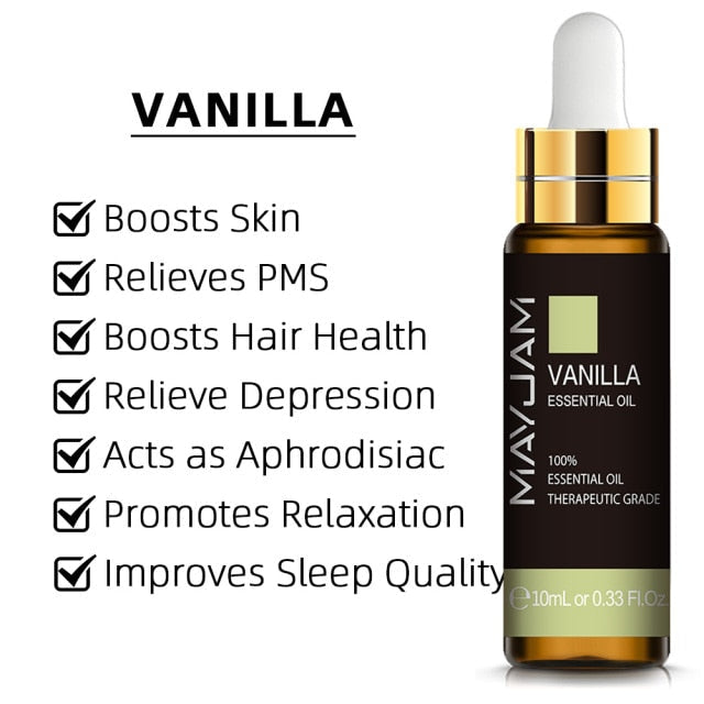 10ml Pure Plant Essential Oil For Humidifier Diffusers Mint Lavender Tea Tree Rose Vanilla Sandalwood Jasmine Pure Nature Oil - pluspage