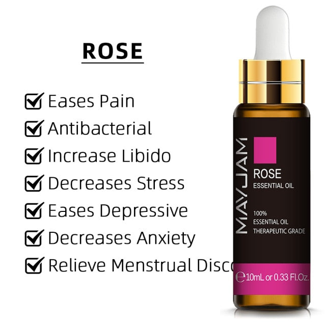 10ml Pure Plant Essential Oil For Humidifier Diffusers Mint Lavender Tea Tree Rose Vanilla Sandalwood Jasmine Pure Nature Oil - pluspage