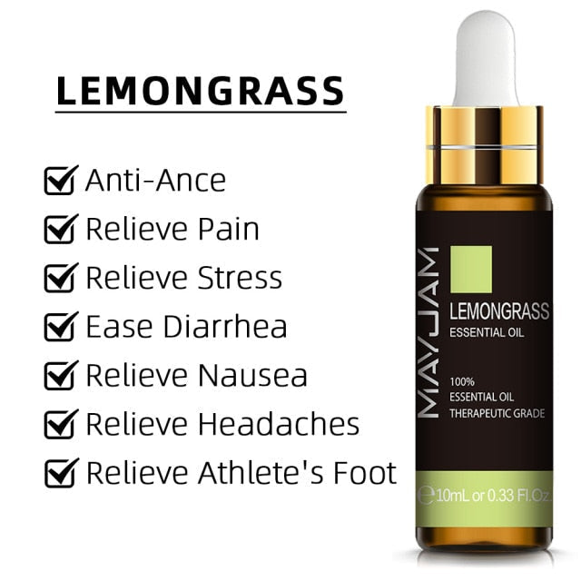 10ml Pure Plant Essential Oil For Humidifier Diffusers Mint Lavender Tea Tree Rose Vanilla Sandalwood Jasmine Pure Nature Oil - pluspage