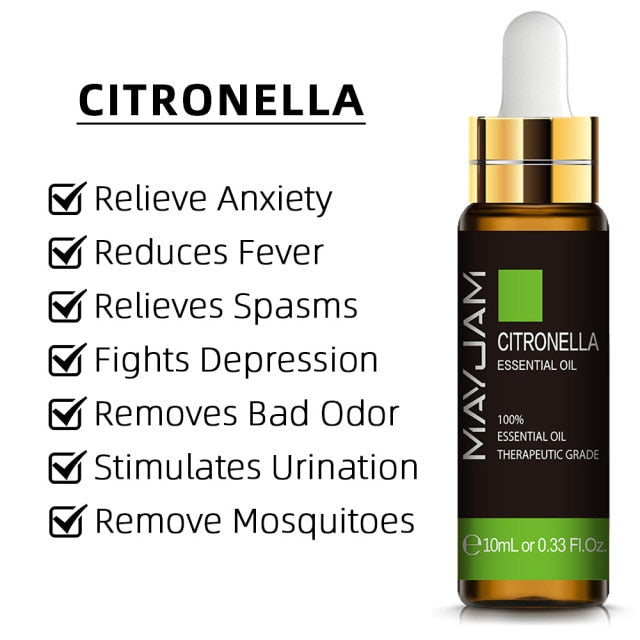10ml Pure Plant Essential Oil For Humidifier Diffusers Mint Lavender Tea Tree Rose Vanilla Sandalwood Jasmine Pure Nature Oil - pluspage